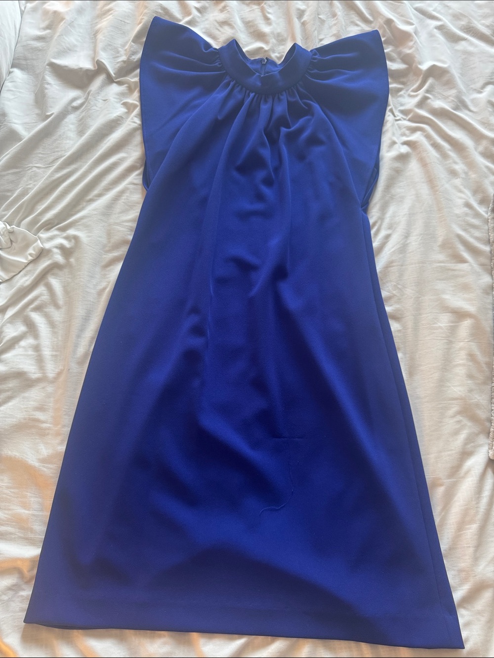 Calvin Klein Royal Blue Flutter Sleeve Midi Dress